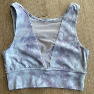 Popflex Purple Tie-Dye Print Cropped Bra